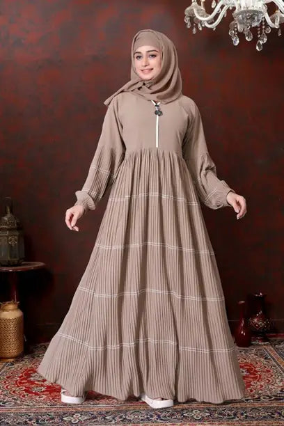 Gold Frill Abaya with Hijab