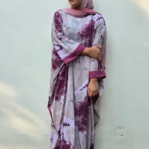 Cotton Blend Solid Abaya  (Purple, Multicolor)