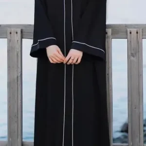 Crepe Solid Abaya (Black)